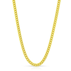 925 Italian Sterling Silver 2.5mm Solid Miami Cuban Gold Plated Chain