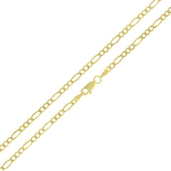 14K Yellow Gold 2.5mm Hollow Figaro Link Chain