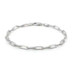 925 Sterling Silver 3.5mm Paper Clip Rhodium Plated Bracelet/Anklet