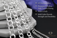 925 Sterling Silver Solid Cuban 3.5mm ITProLux Curb Link Chain