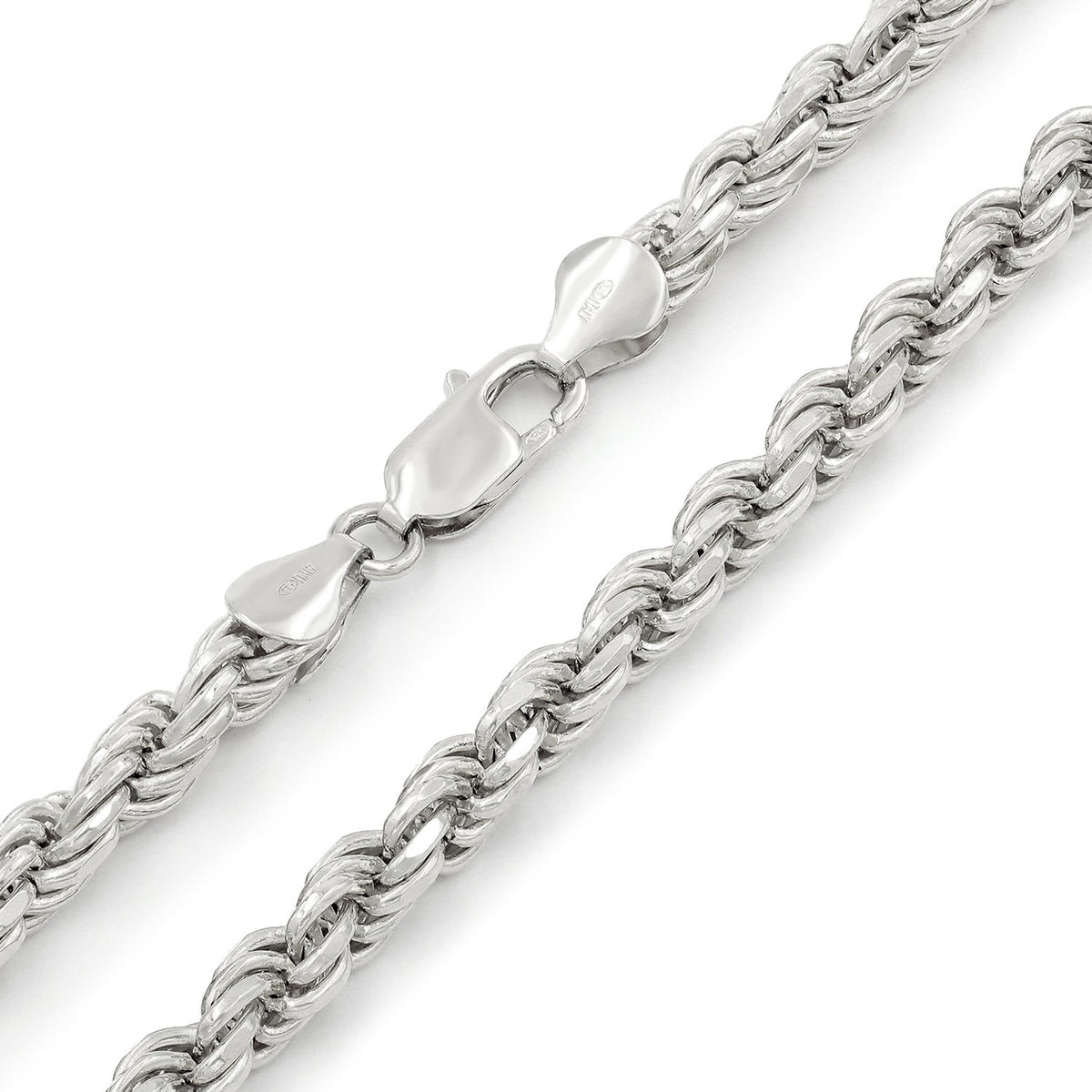 925 Sterling Silver Solid Rope 5.5mm Diamond Cut ITProLux Chain