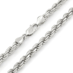 925 Sterling Silver Solid Rope 5.5mm Diamond Cut ITProLux Chain