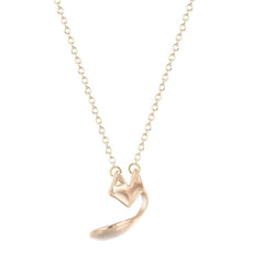 Gold Plated Polished Fox Pendant Necklace