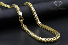 925 Sterling Silver 5.5mm Solid Franco Gold Plated Chain