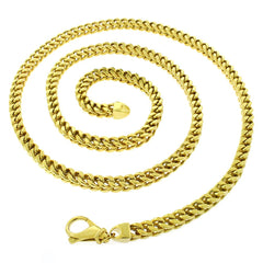925 Sterling Silver 5mm Hollow Franco Gold Plated Chain