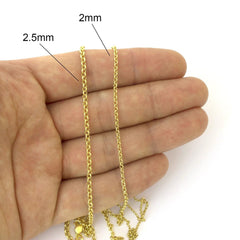 14K Yellow Gold 2mm Rolo Chain