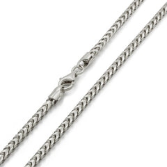 925 Sterling Silver 2.5mm Solid Franco Rhodium Chain