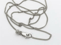 14K White Gold 1mm Solid Miami Cuban Curb Link Chain