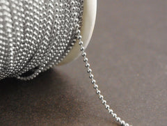 14K White Gold 1mm Ball Bead Chain