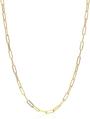 14K Yellow Gold Paper Clip 2mm Link Chain