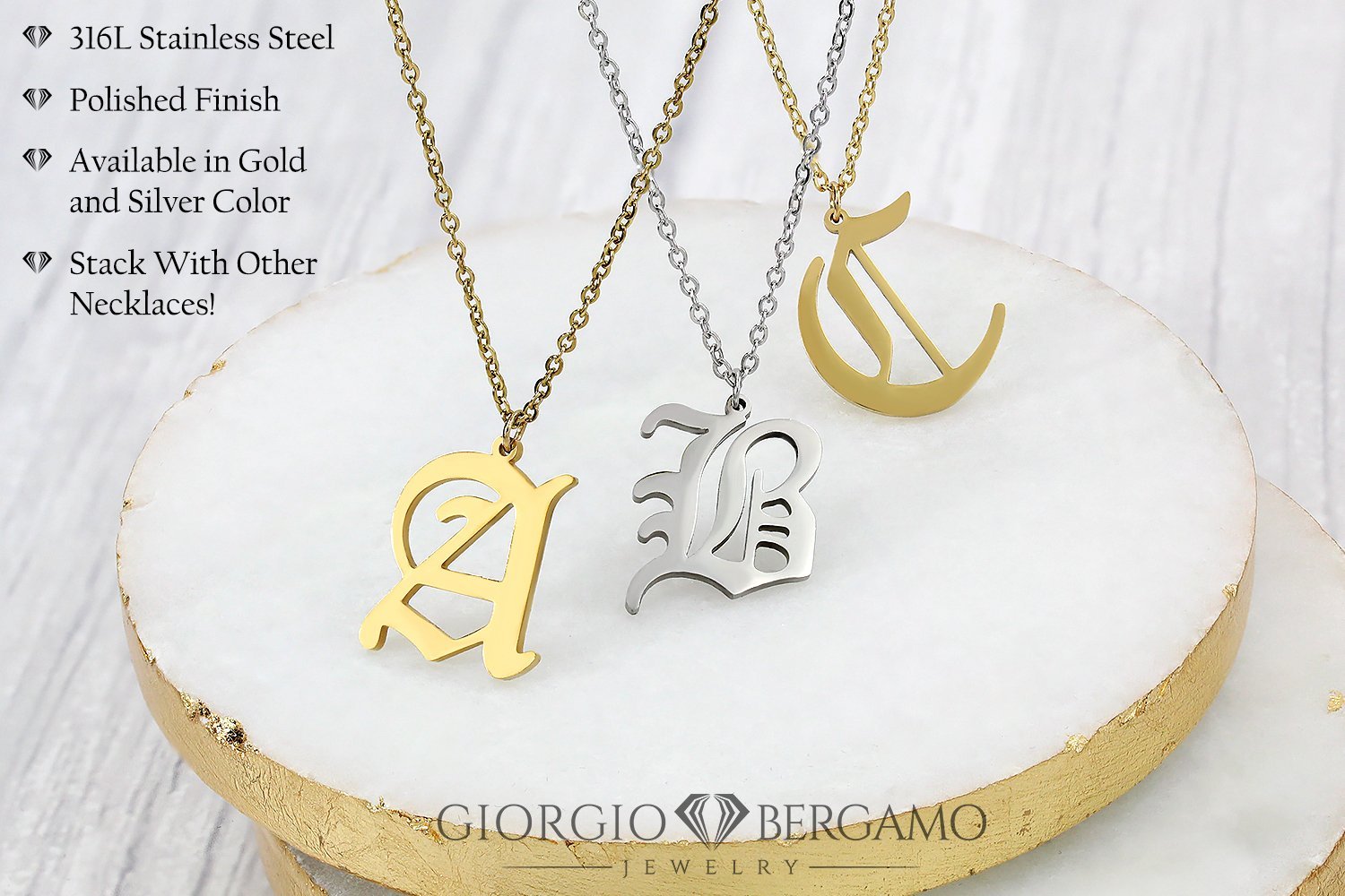ALISSA Capital Letter A-Z Initial Chain Necklace For Women Strip Stainless Steel Round Charm A-Z Alphabet Pendant Necklace CZ Jewelry Birthday Gift (R) Price In UAE | Amazon UAE - Foto 2