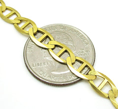 14K Yellow Gold 6.5mm Flat Mariner Anchor Chain