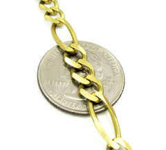 10K Yellow Gold 6.5mm Solid Figaro Link Chain