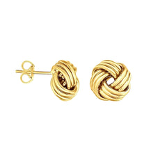 14K Gold Round Love knot Stud Earring