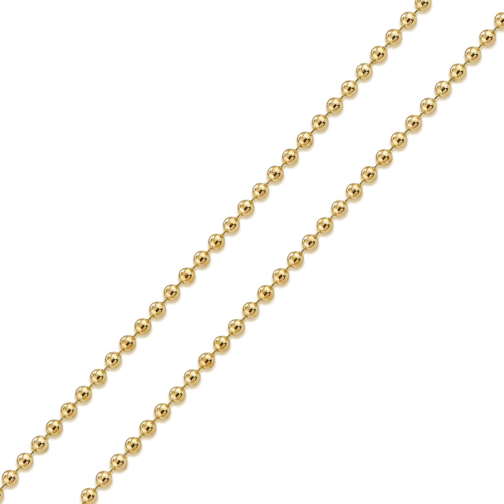 14K Yellow Gold 1mm Ball Bead Chain