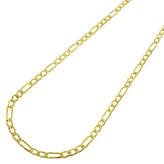 14K Yellow Gold 2.5mm Solid Figaro Link Chain