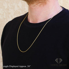 14K Yellow Gold 1mm Solid Rope Diamond Cut Chain
