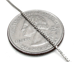 14K White Gold 1mm Box Pendant Chain