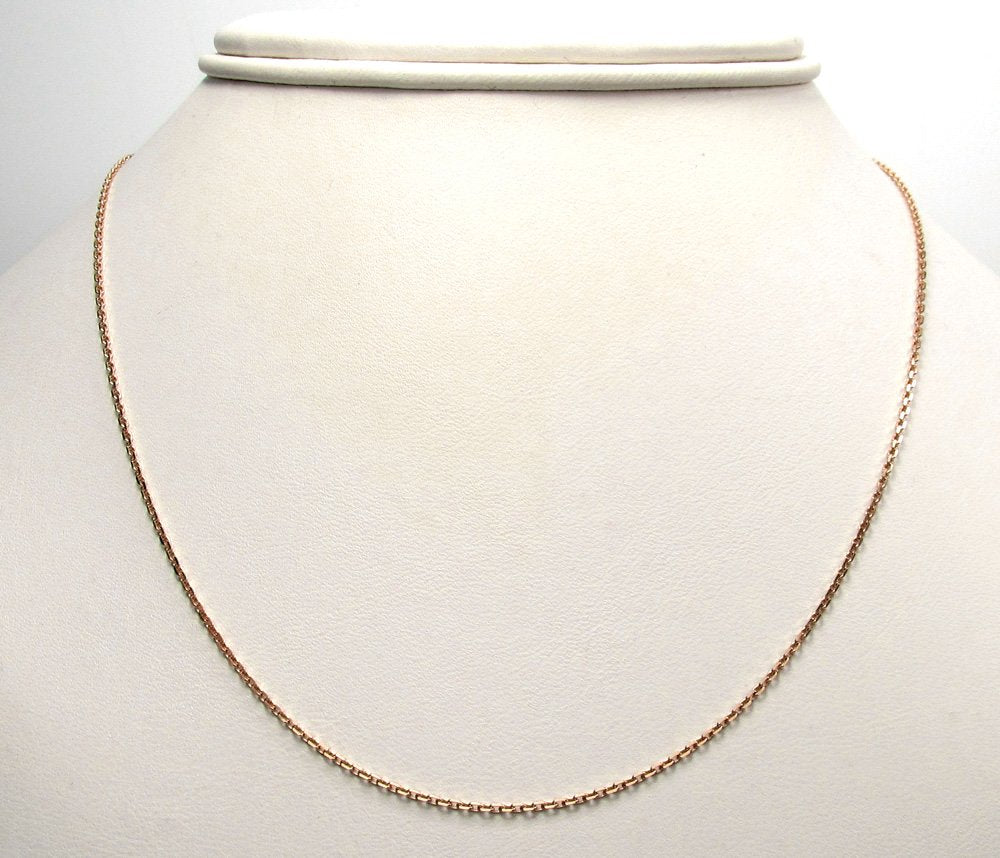 10K Rose Gold 1mm Cable Diamond Cut Chain