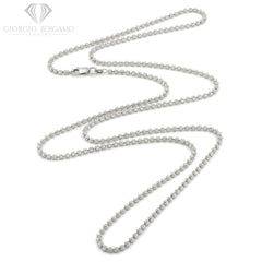 14K White Gold 2.5mm Ball Bead Moon Cut Chain