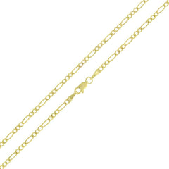 14K Yellow Gold 2mm Hollow Figaro Link Chain