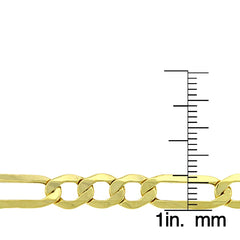 10K Yellow Gold 6.5mm Hollow Figaro Link Chain