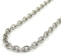 14K White Gold 3mm Cable Diamond Cut Chain