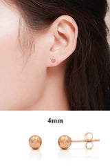 14K Rose Gold 3mm - 10mm Polished Round Ball Stud Earrings + Combo Packs