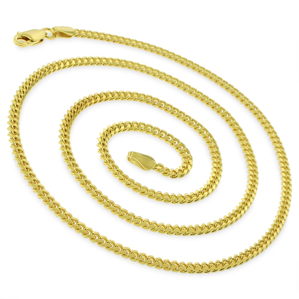 thumbnail interactive-video image 1 of Italian 925 Sterling Silver Two-Tone Diamond Cut Chain Necklace – 16, 18, Or 20 Inches 1 of 3