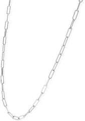 14K White Gold Paper Clip 2mm Link Chain