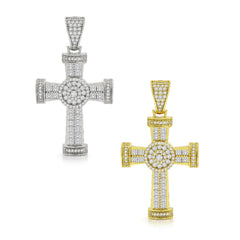 925 Sterling Silver Micro Pave Unisex Celtic Cross Pendant Only