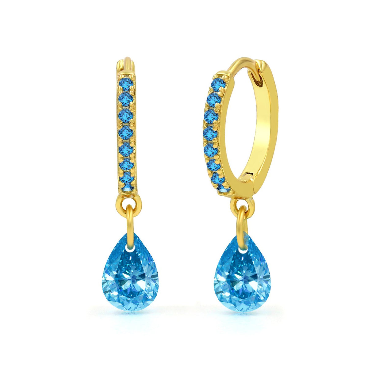 925 Sterling Silver Gold Plated Minimalist Colored Dangle Drop Earrings