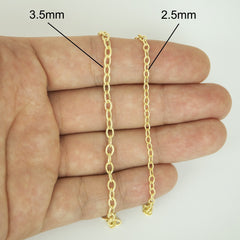 14K Yellow Gold 2.5mm Textured Cable Chain