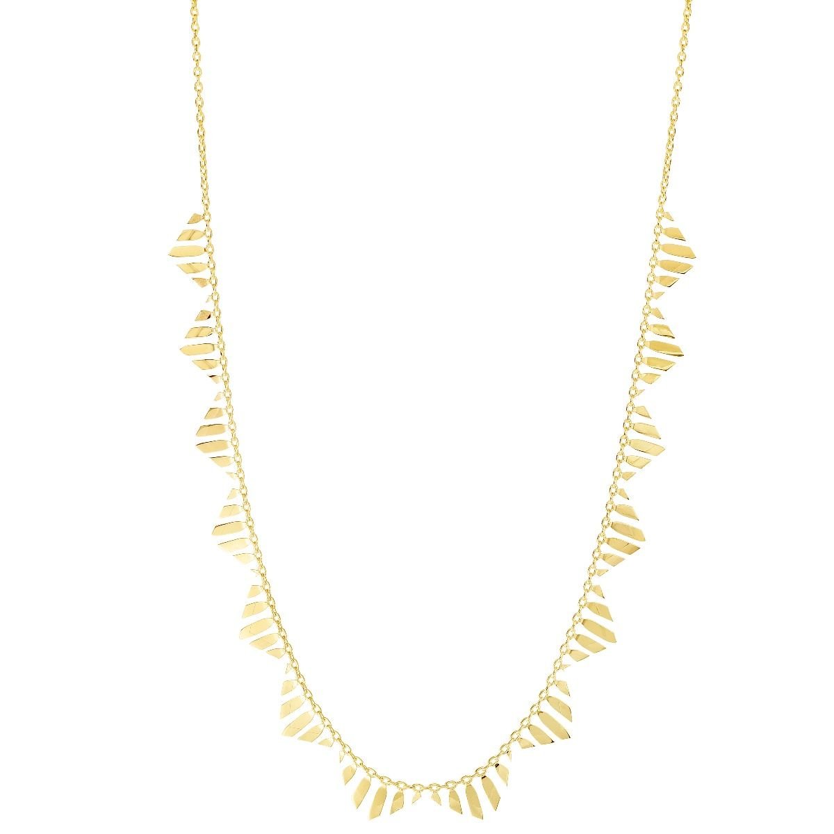 14K Yellow Gold Fancy Flapper Collar Necklace