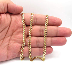 14K Yellow Gold 5mm Solid Cuban Curb Link Chain