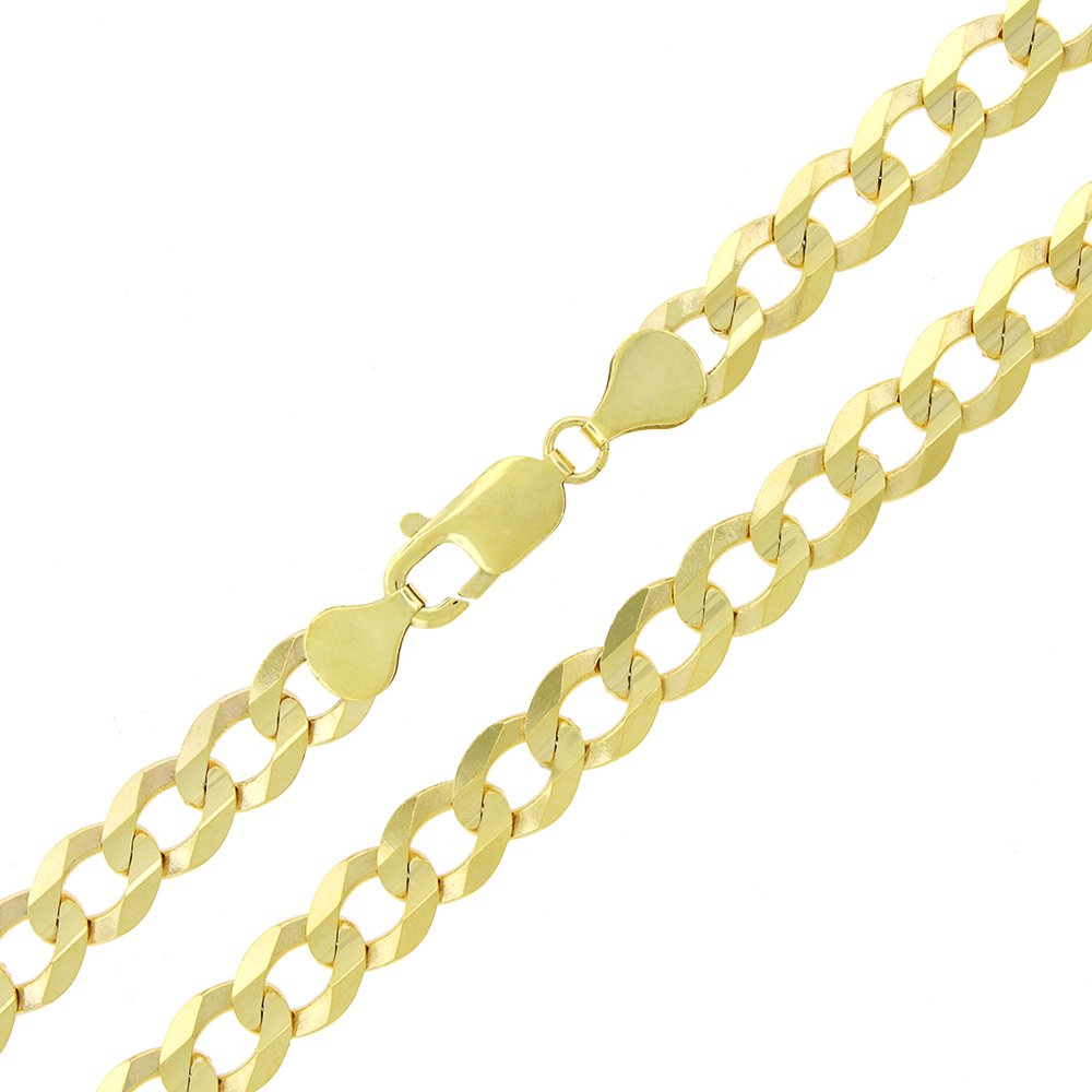 10K Yellow Gold 8mm Solid Cuban Curb Link Chain