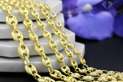 14K Yellow Gold 4.5mm Hollow Puffed Mariner Chain