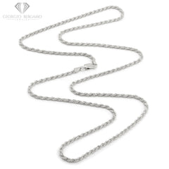 925 Sterling Silver Solid Rope 2.5mm Diamond Cut ITProLux Chain