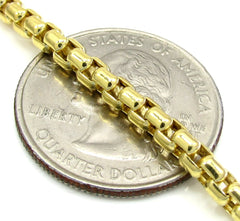 14K Yellow Gold 3.5mm Round Box Link Chain