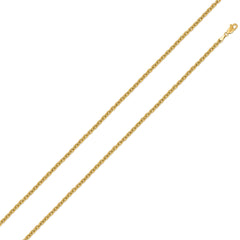 14K Yellow Gold 1mm Cable Diamond Cut Chain