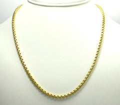 14K Yellow Gold 3.5mm Round Box Link Chain