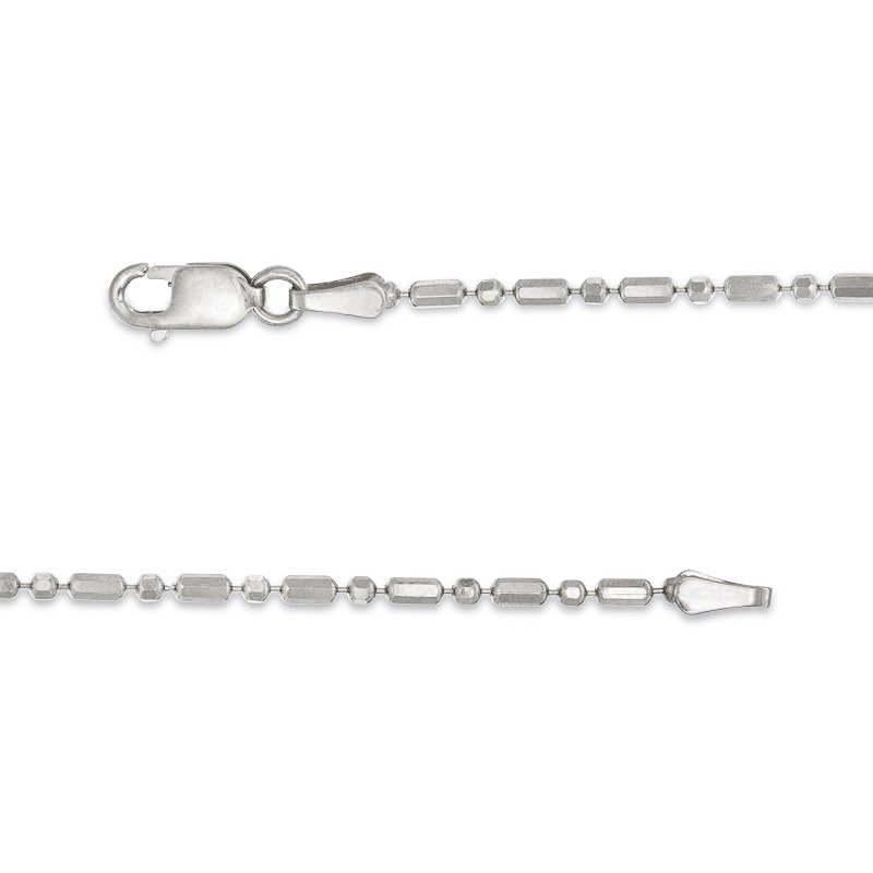 14K White Gold 1mm Bar and Ball Bead Chain
