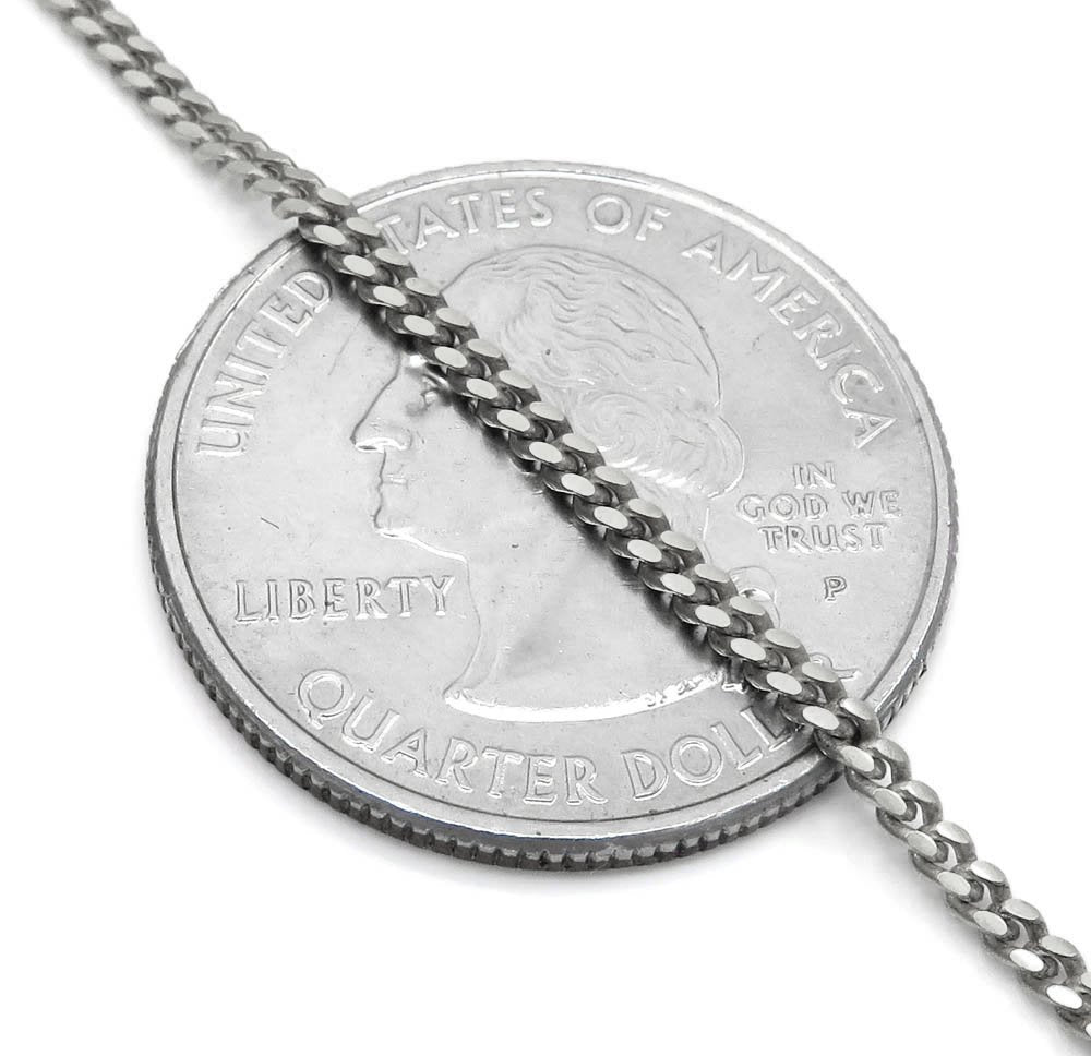 14K White Gold 2mm Solid Miami Cuban Curb Link Chain – Giorgio Bergamo