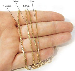 14K Yellow Gold 1mm Box Pendant Chain