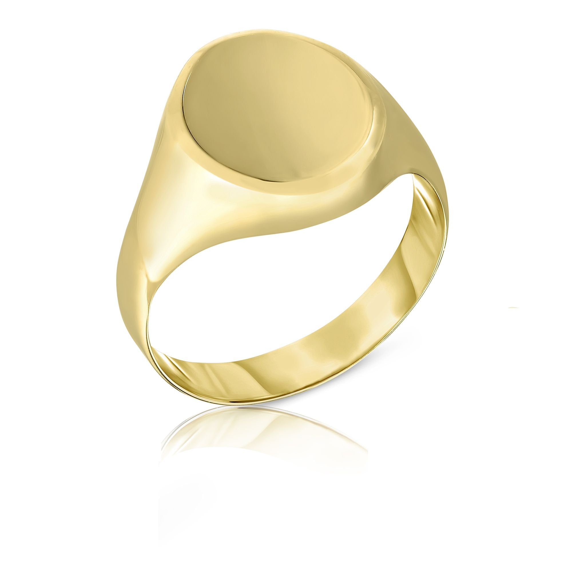14K Gold High Polish Signet Rings
