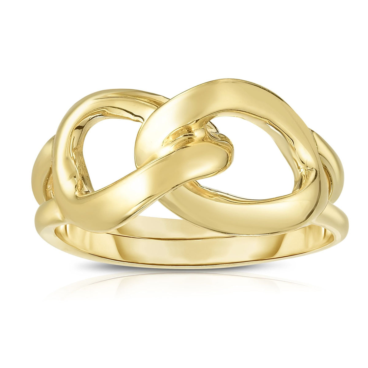 14K Yellow Gold High Polish Double Cuban Link Ring