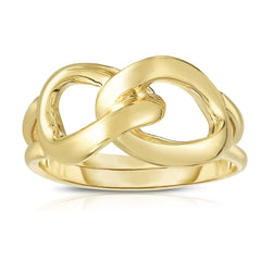 14K Yellow Gold High Polish Double Cuban Link Ring