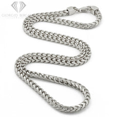 925 Sterling Silver 4mm Solid Franco Rhodium Chain