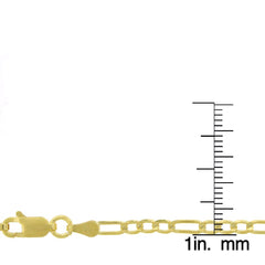 14K Yellow Gold 3mm Solid Figaro Link Chain