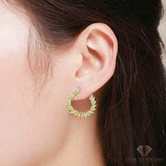 925 Sterling Silver Gold Plated Flared Continuous Hoop Earring